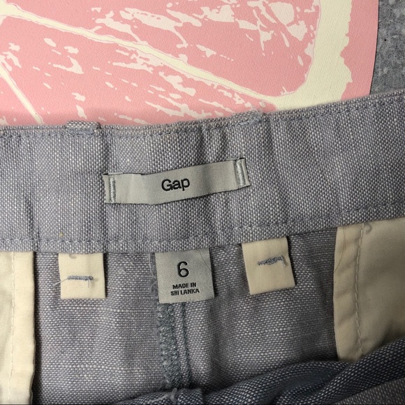 Gap 2 tone chambray blue linen cotton short shorts size 6 - Picture 3 of 5